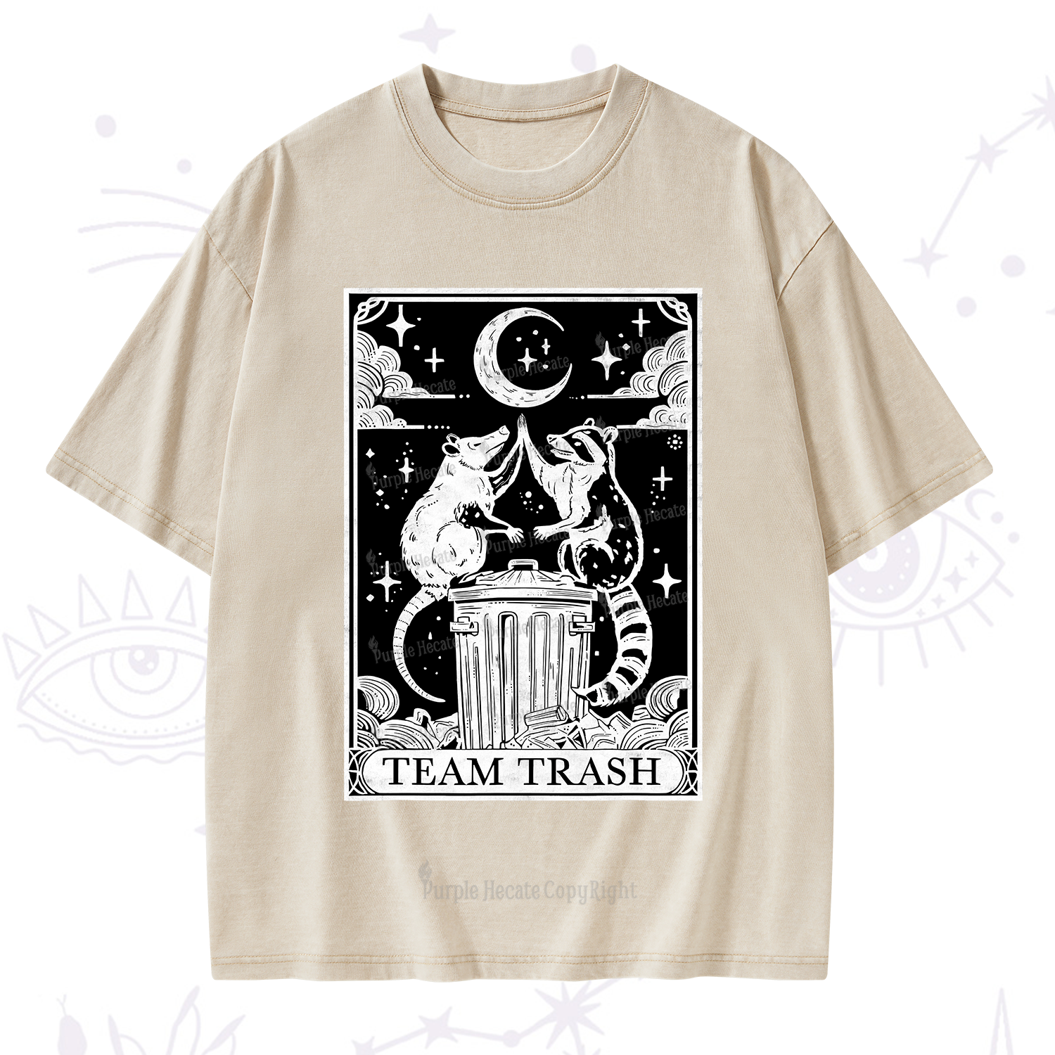 Purplehecate The Team Trash Tarot Washed T-Shirt
