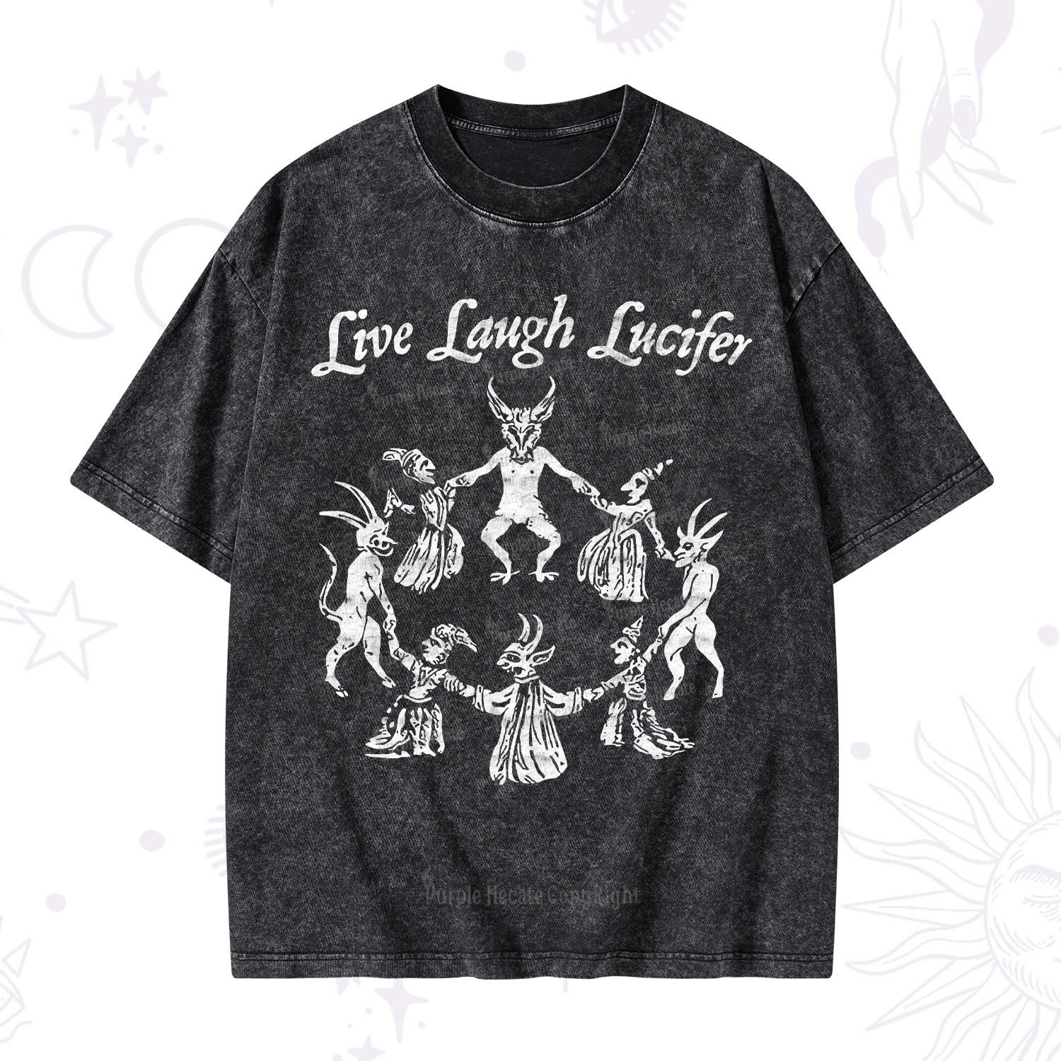 Purplehecate Live Laugh Lucifer Washed T-Shirt