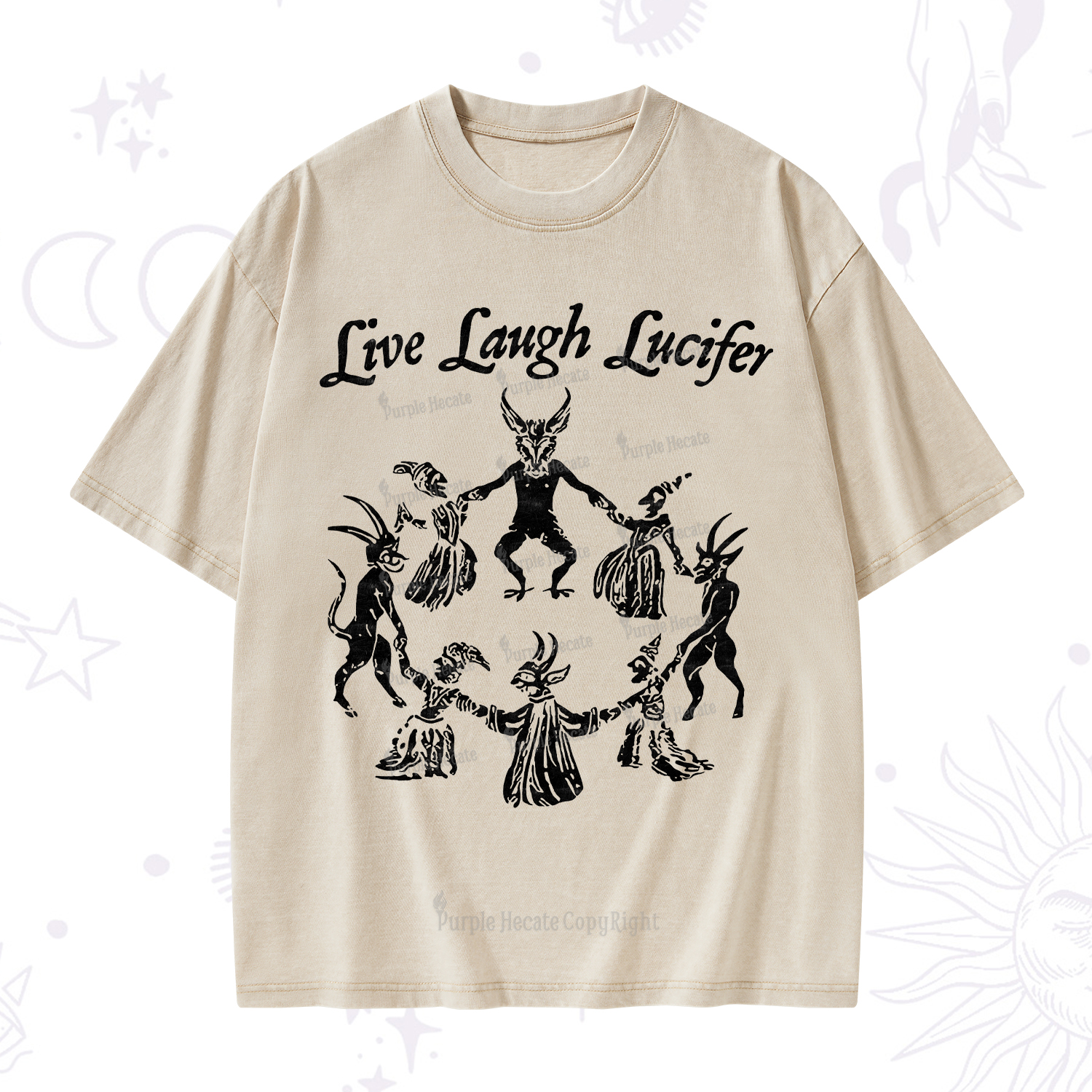 Purplehecate Live Laugh Lucifer Washed T-Shirt