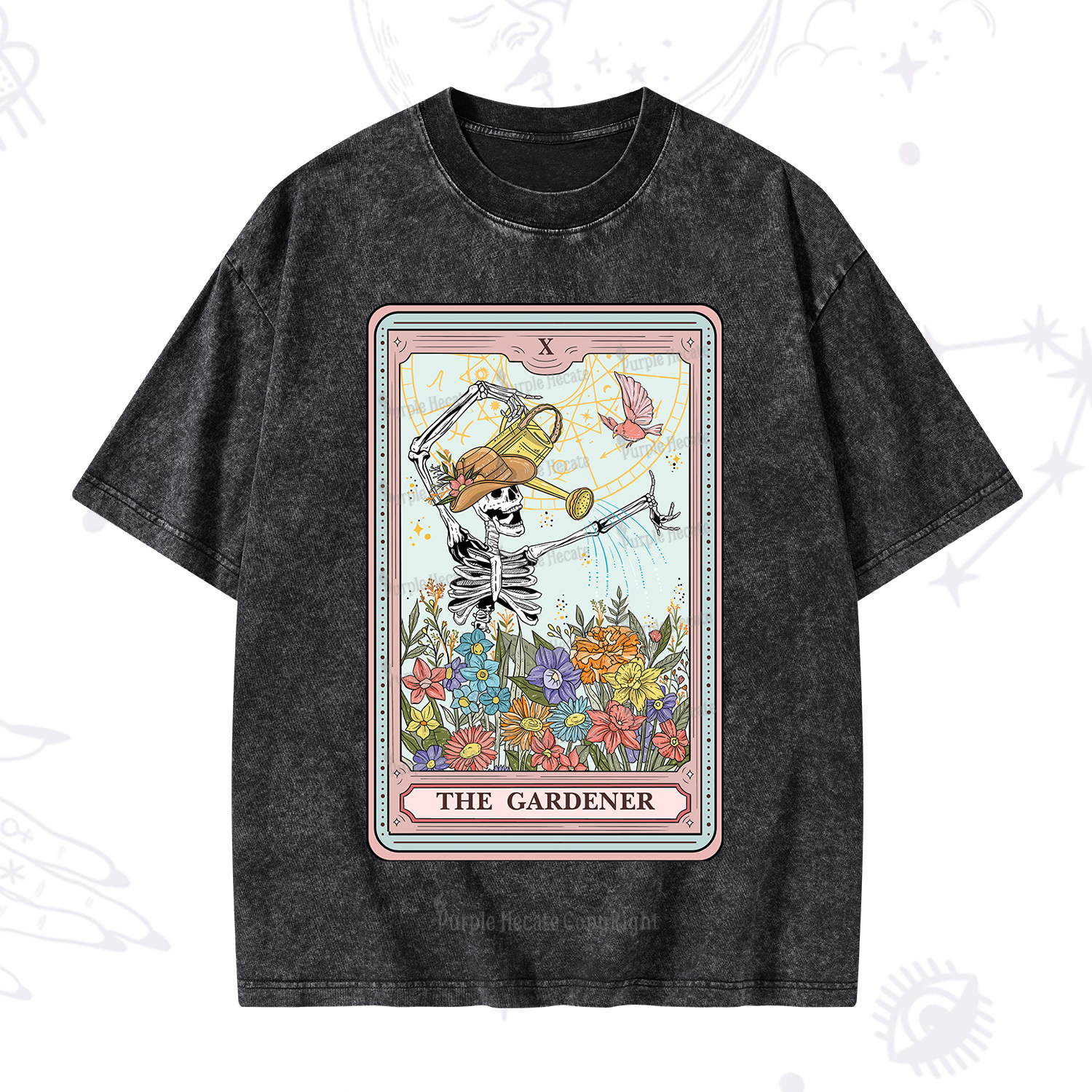 Purplehecate The Gardener Tarot Washed T-Shirt