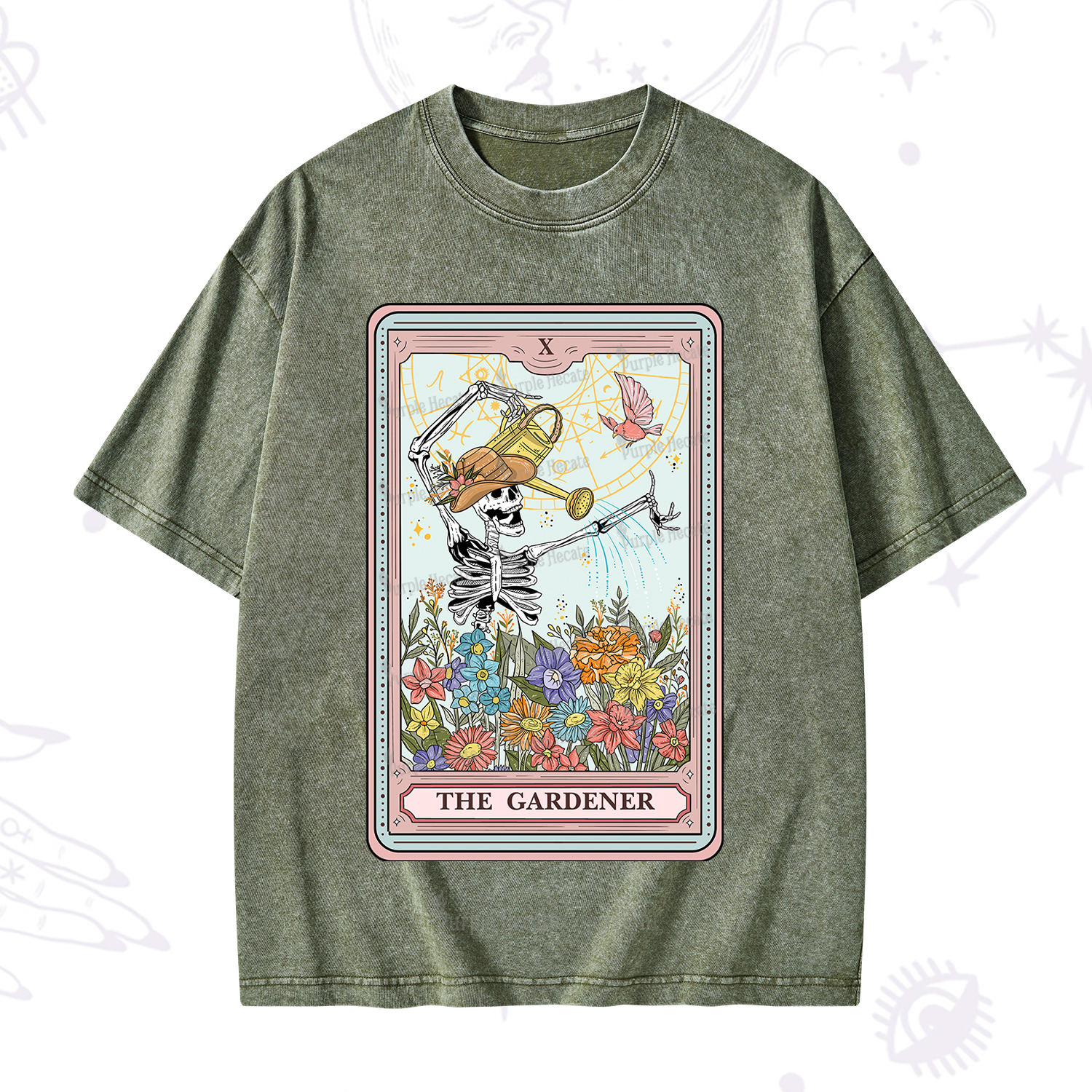 Purplehecate The Gardener Tarot Washed T-Shirt