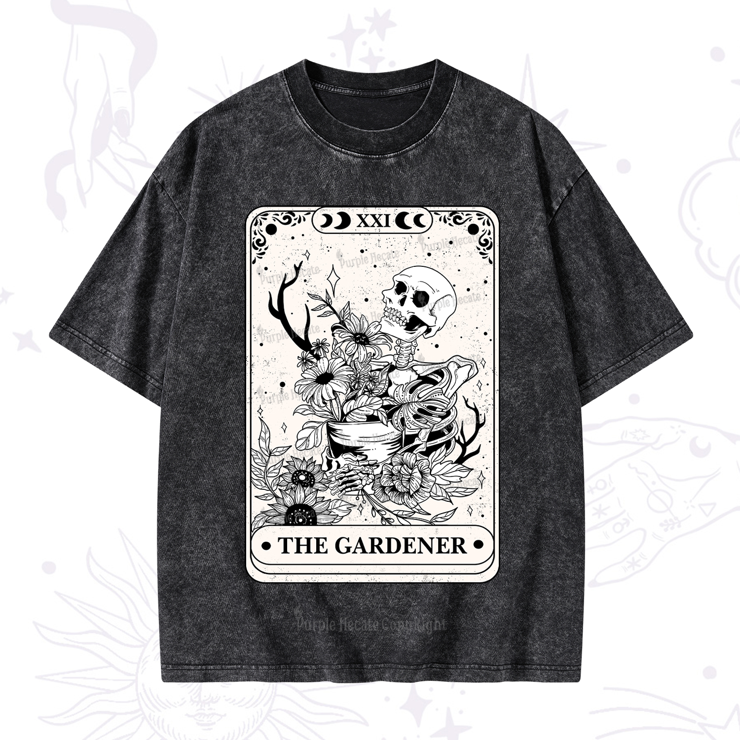 Purplehecate The Gardener Tarot Washed T-Shirt