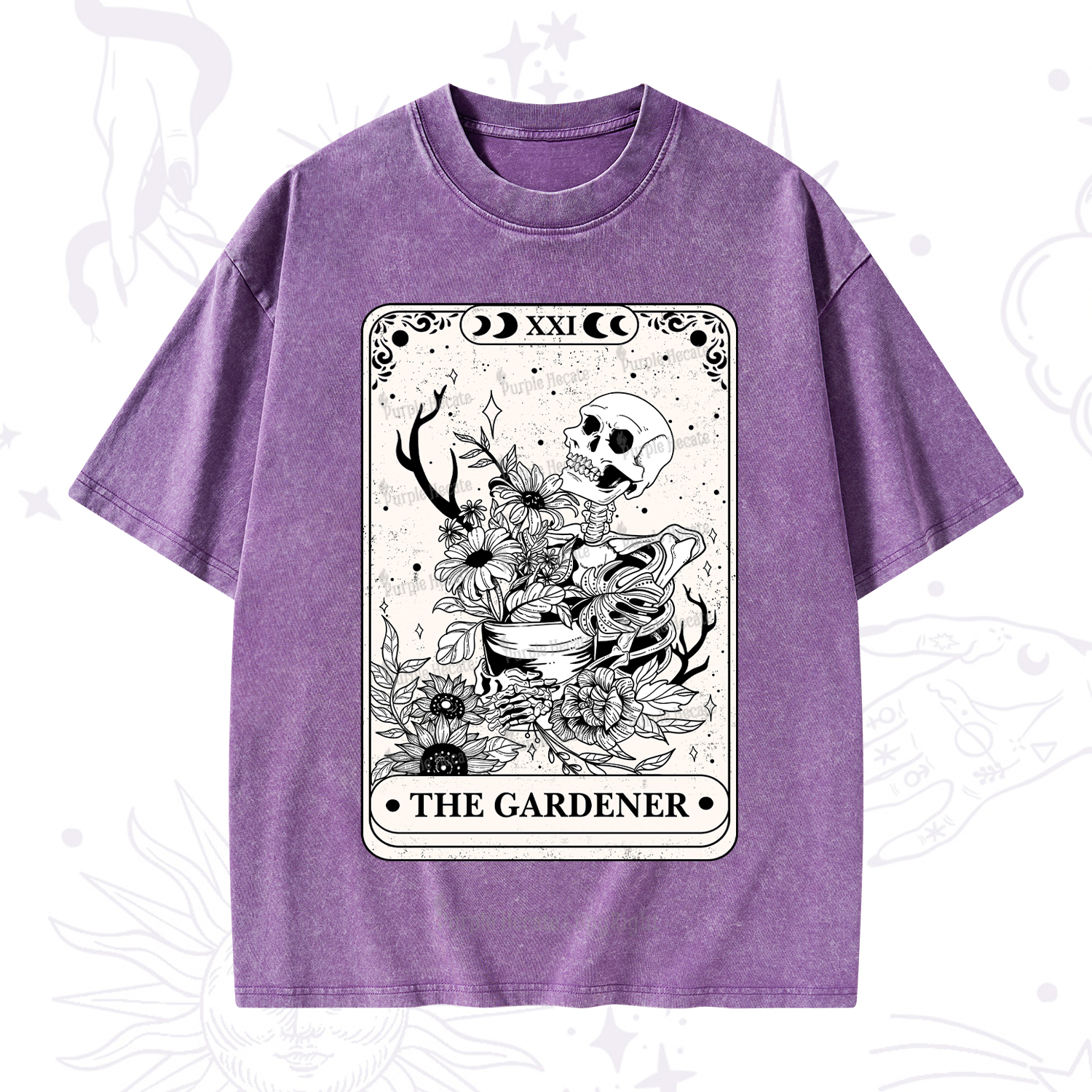 Purplehecate The Gardener Tarot Washed T-Shirt