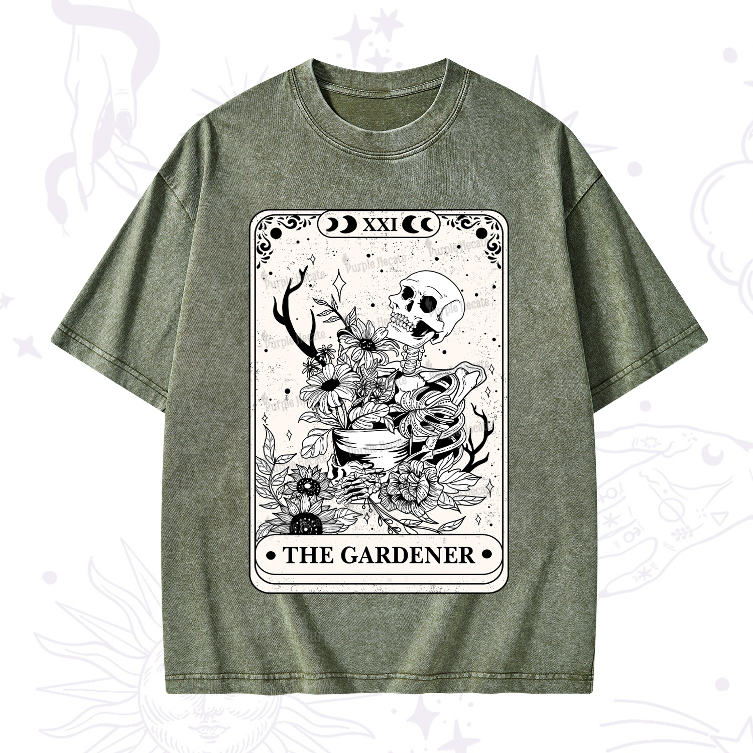 Purplehecate The Gardener Tarot Washed T-Shirt