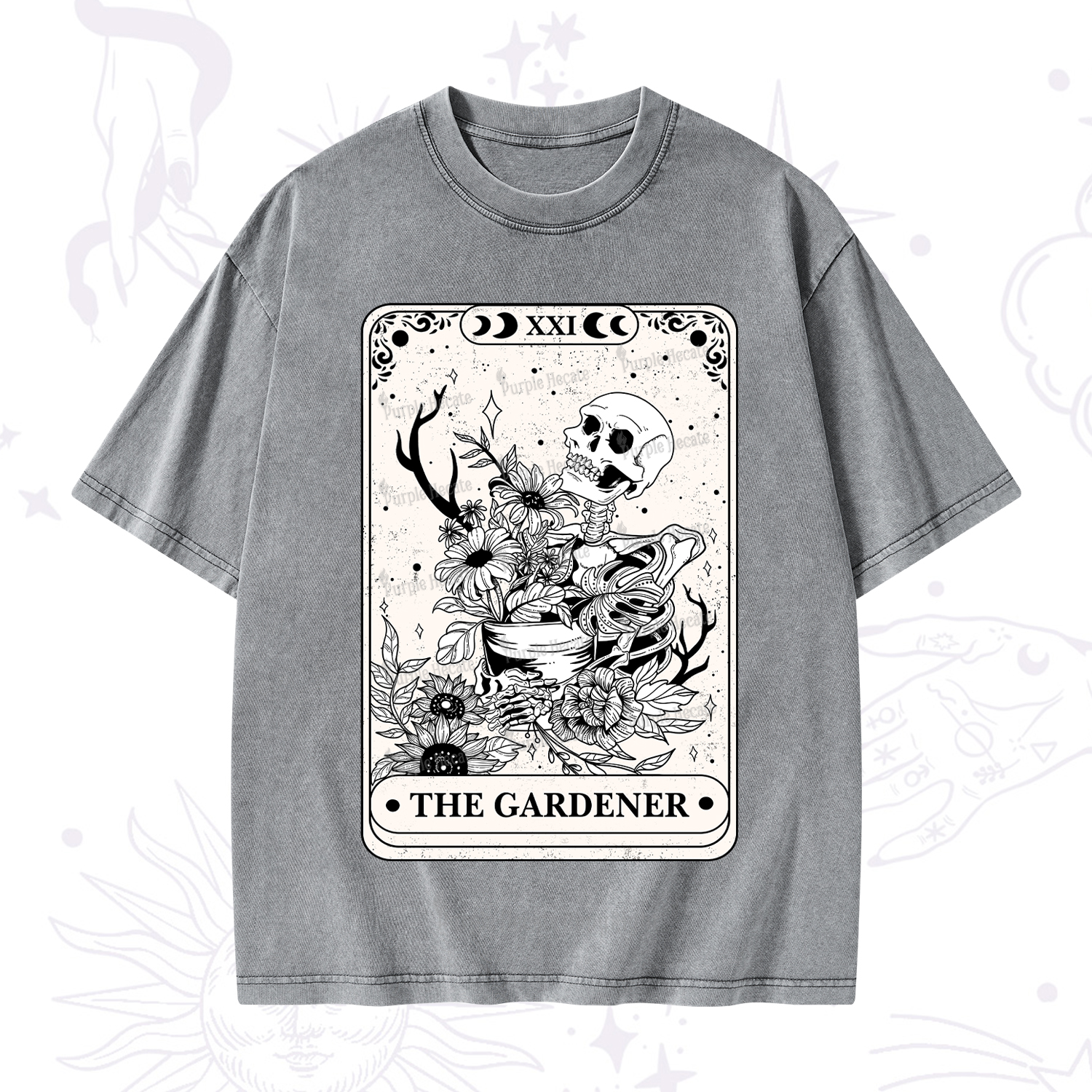 Purplehecate The Gardener Tarot Washed T-Shirt
