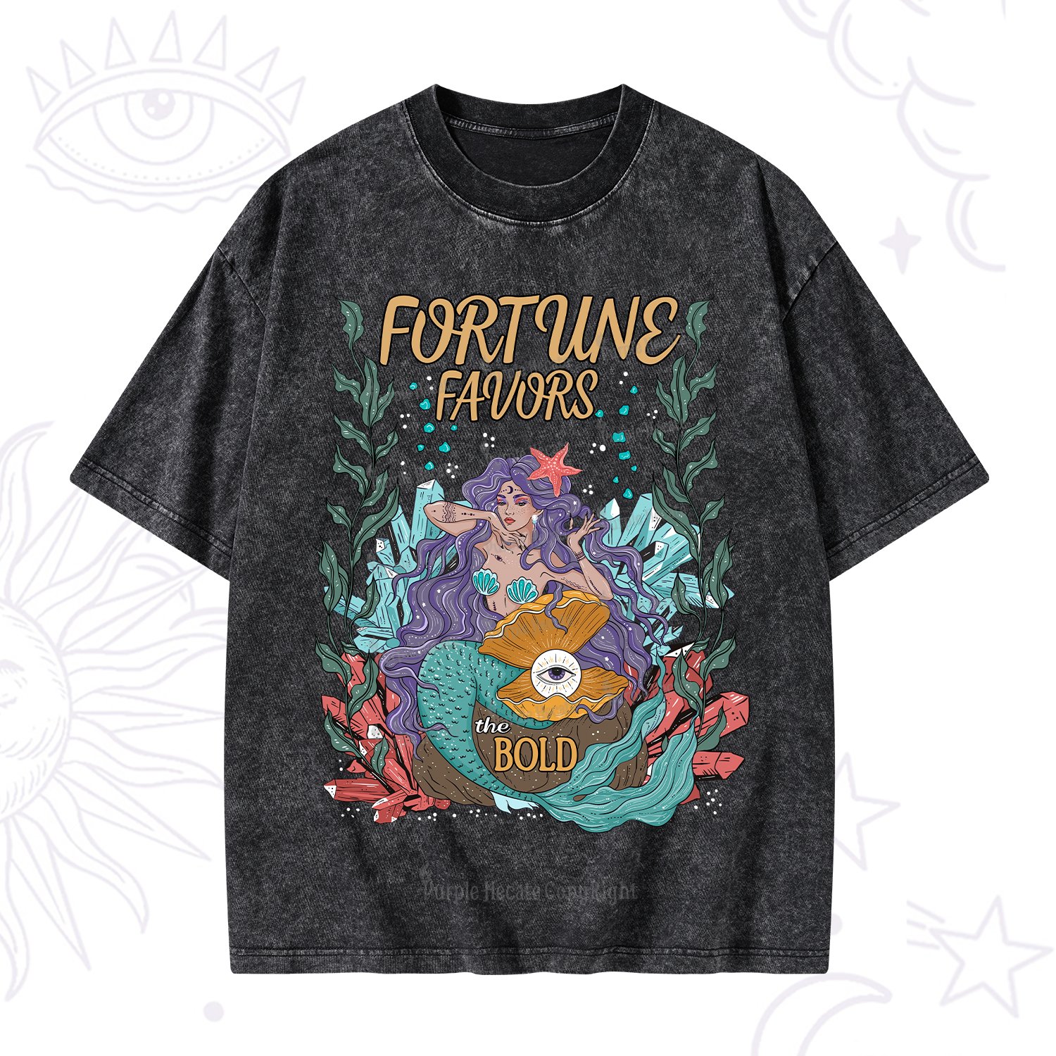 Purplehecate Fortune Favors The Bold Washed T-Shirt