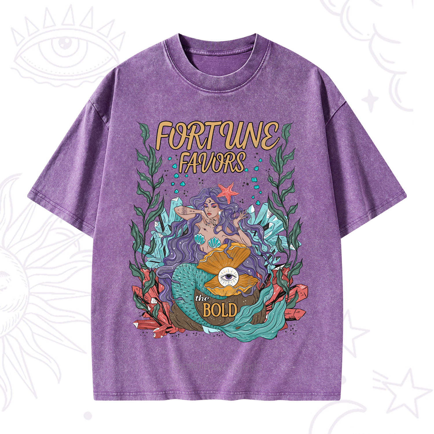 Purplehecate Fortune Favors The Bold Washed T-Shirt