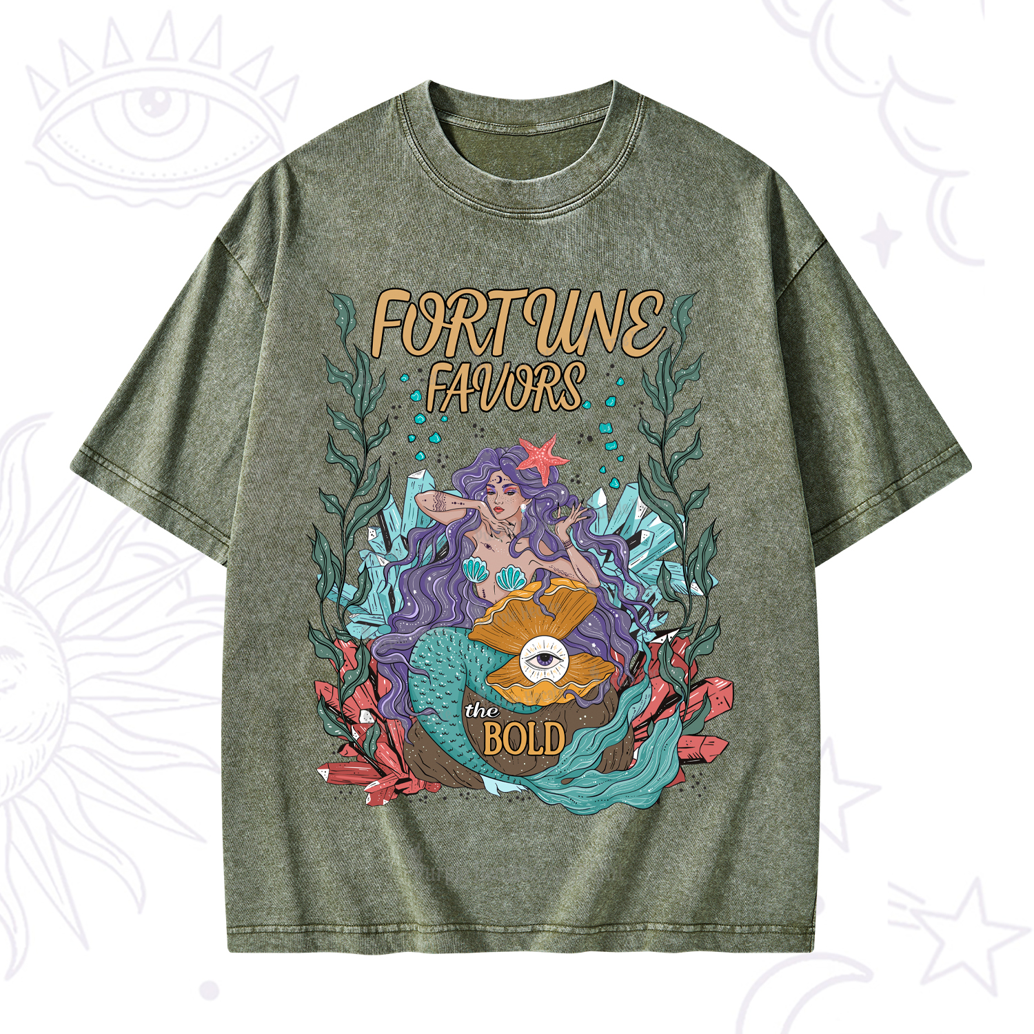 Purplehecate Fortune Favors The Bold Washed T-Shirt