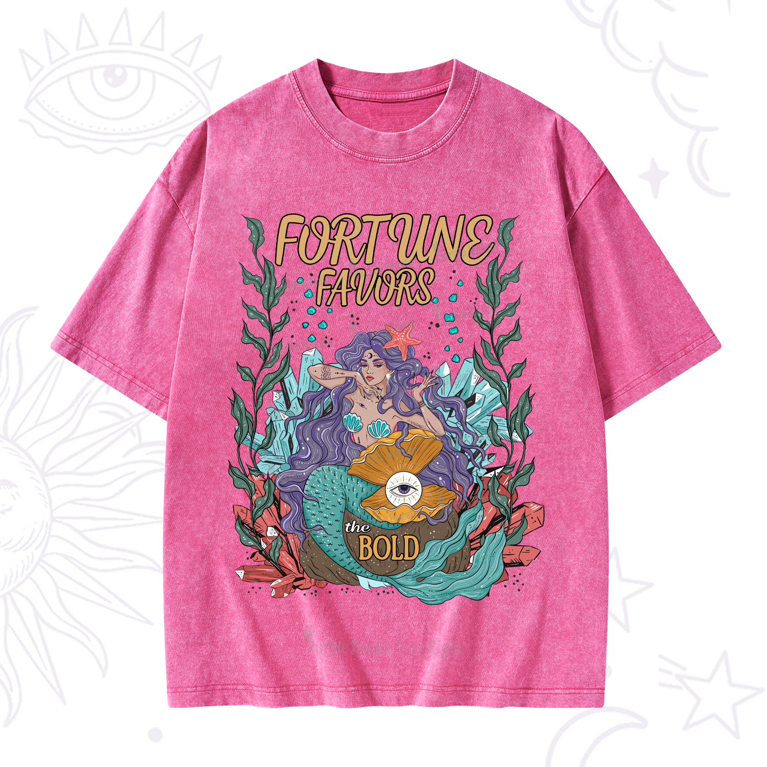 Purplehecate Fortune Favors The Bold Washed T-Shirt