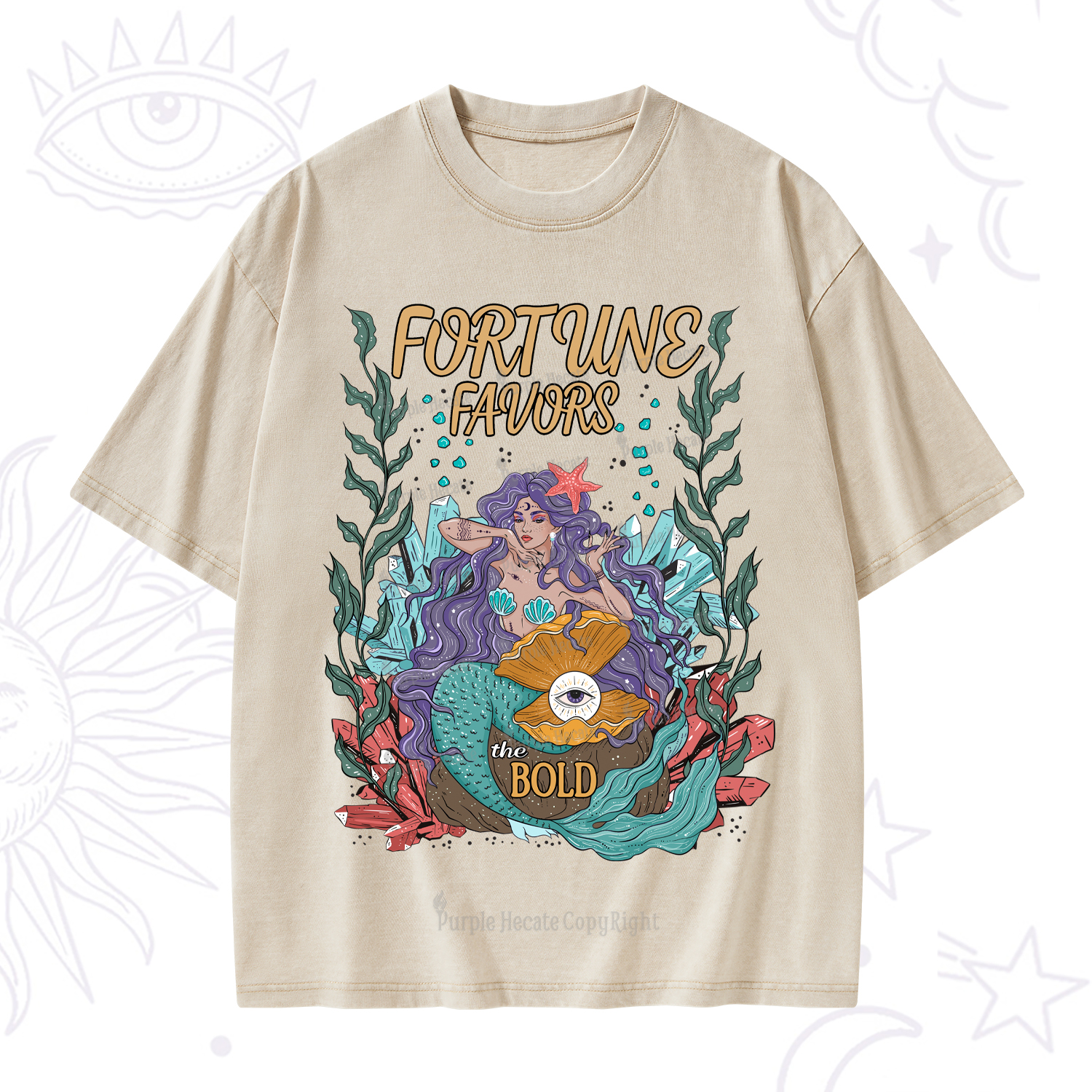 Purplehecate Fortune Favors The Bold Washed T-Shirt