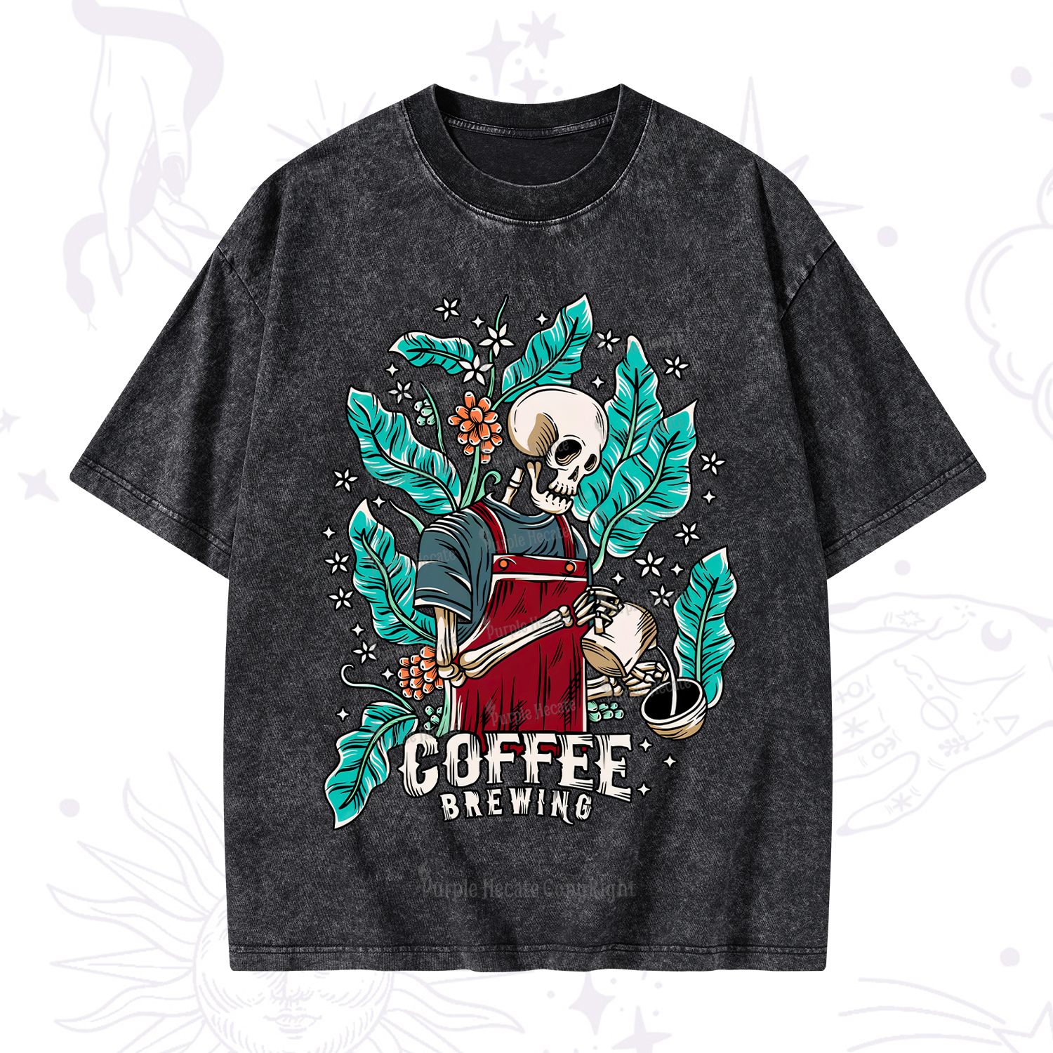 Purplehecate Coffee Brewing Washed T-Shirt