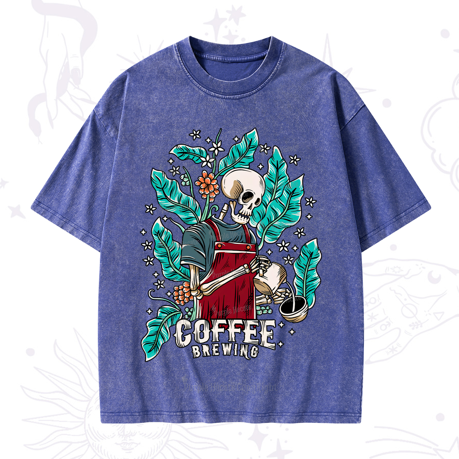 Purplehecate Coffee Brewing Washed T-Shirt