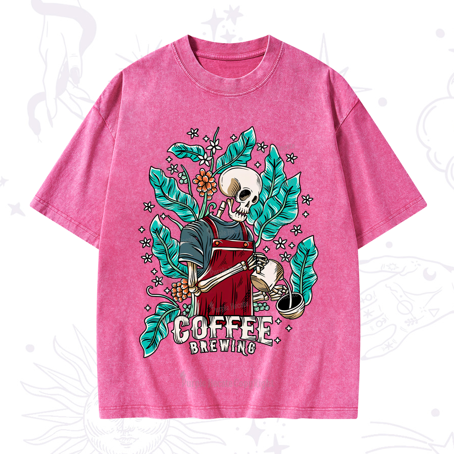 Purplehecate Coffee Brewing Washed T-Shirt