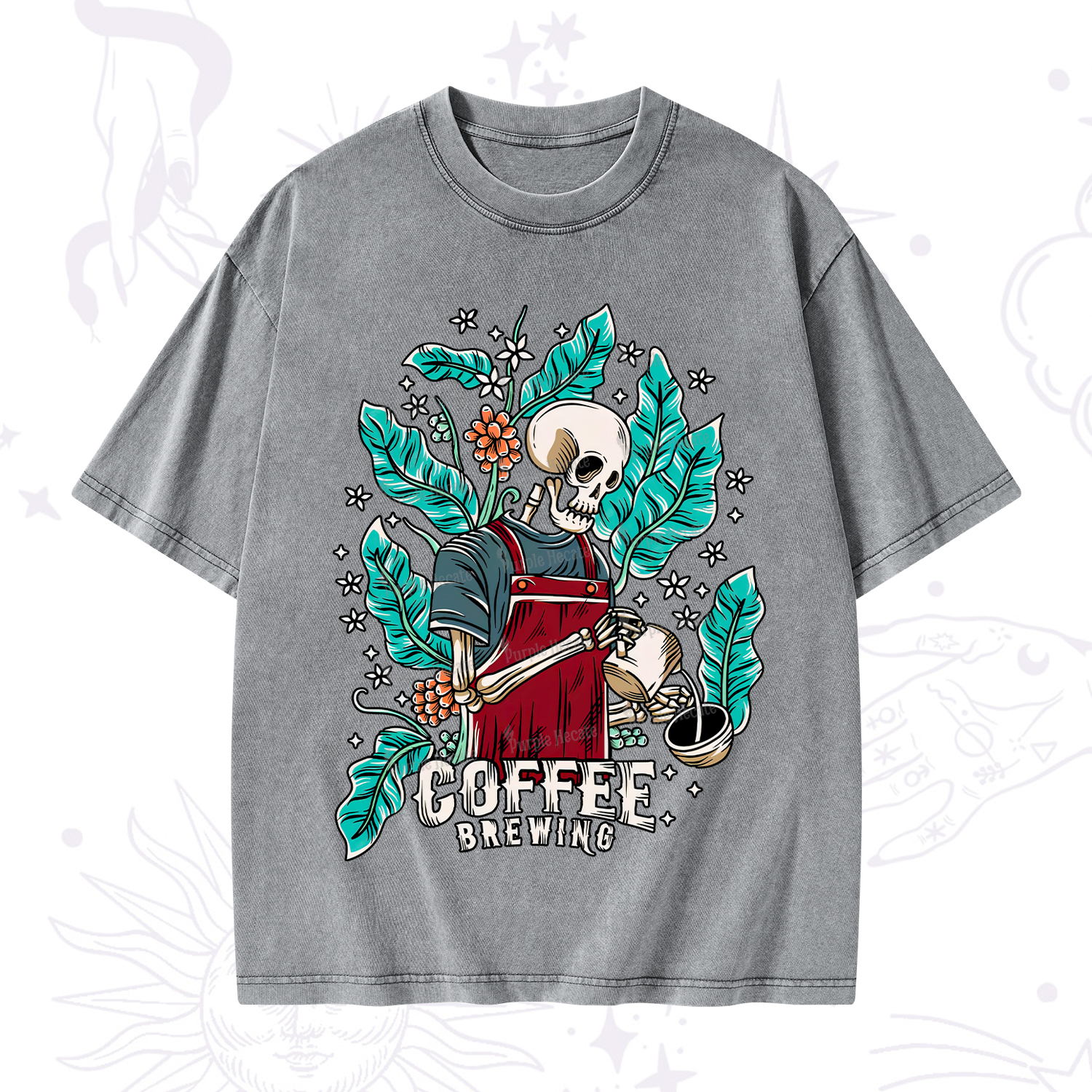 Purplehecate Coffee Brewing Washed T-Shirt