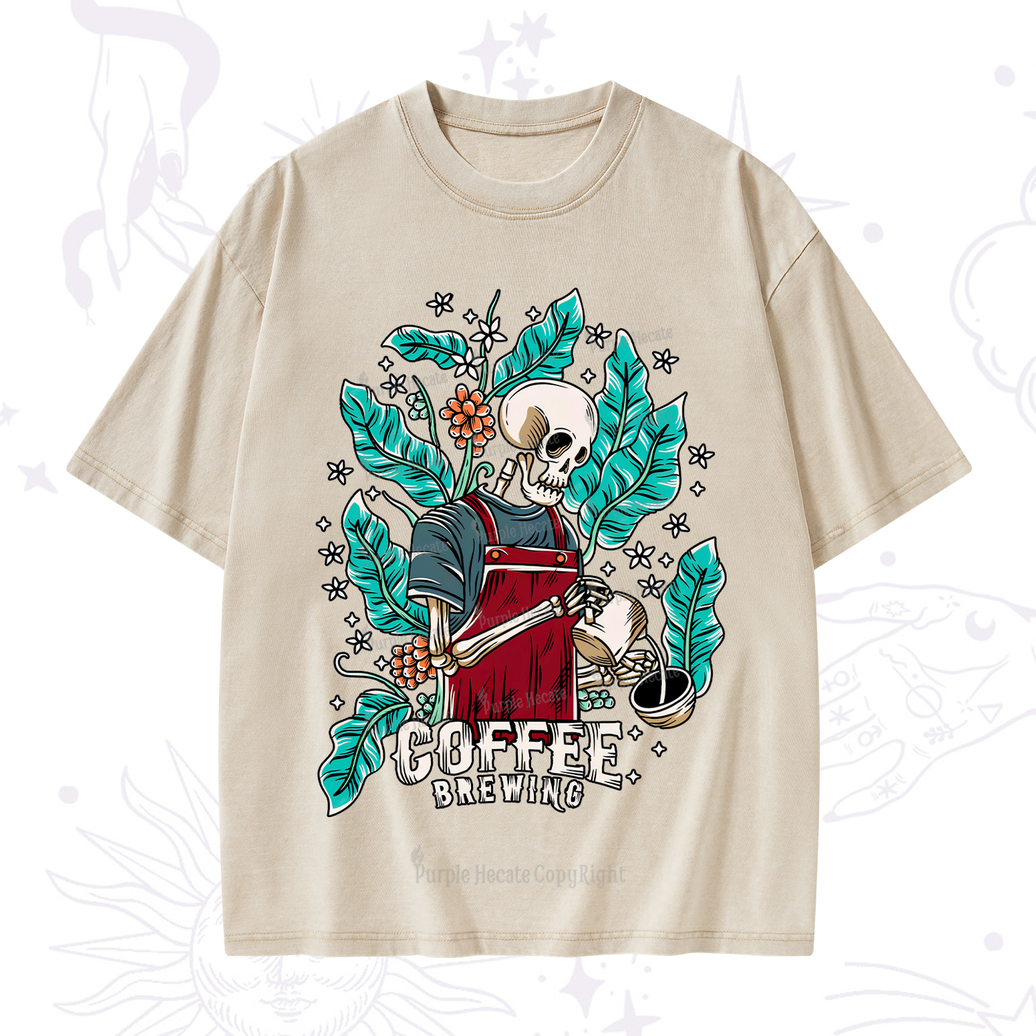 Purplehecate Coffee Brewing Washed T-Shirt