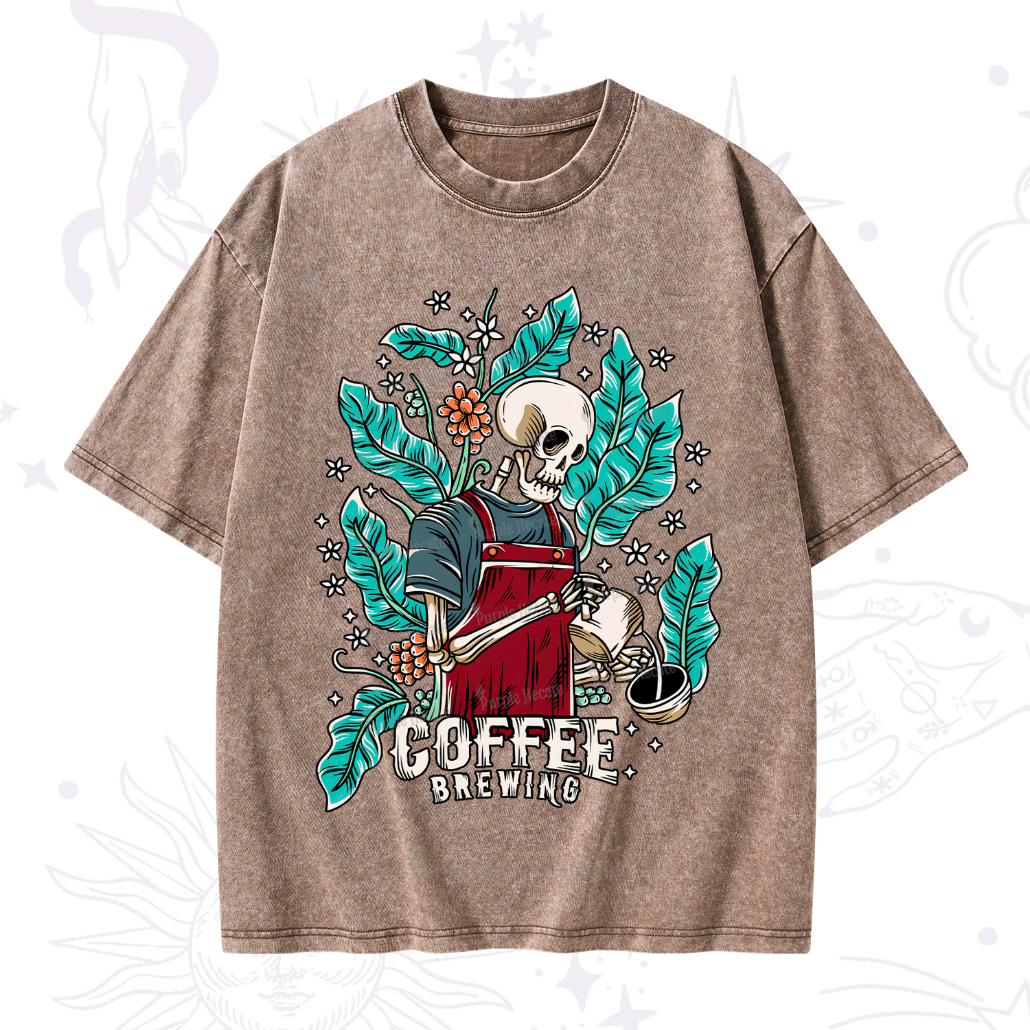 Purplehecate Coffee Brewing Washed T-Shirt