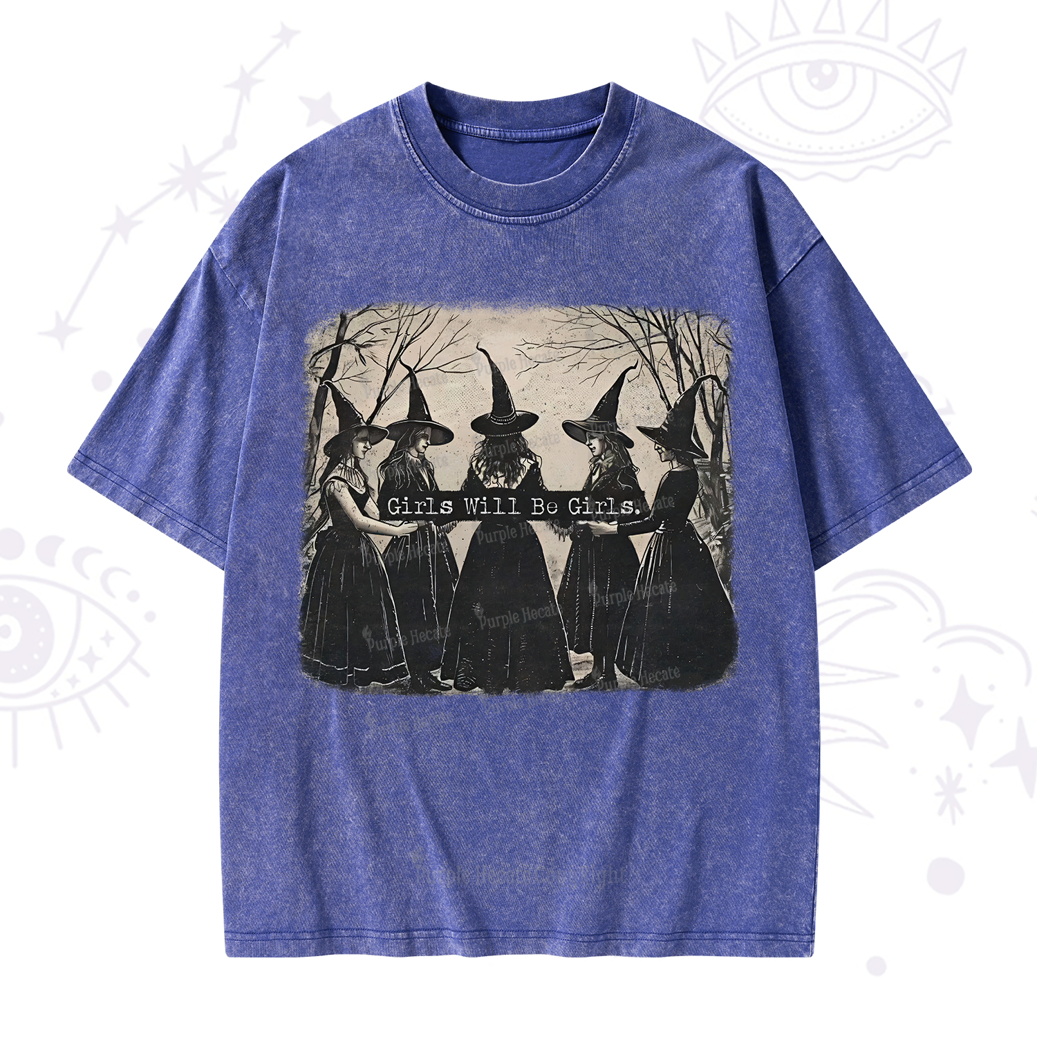 Purplehecate Girls Will Be Girls Witch Washed T-Shirt