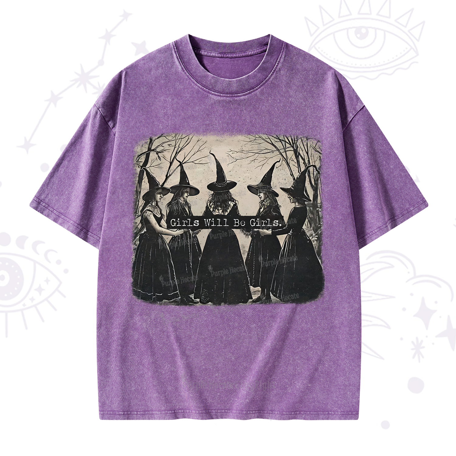 Purplehecate Girls Will Be Girls Witch Washed T-Shirt
