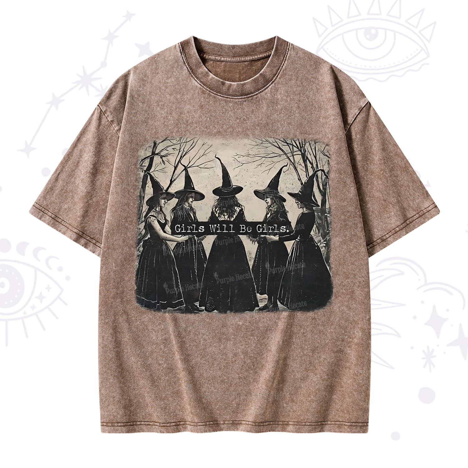 Purplehecate Girls Will Be Girls Witch Washed T-Shirt