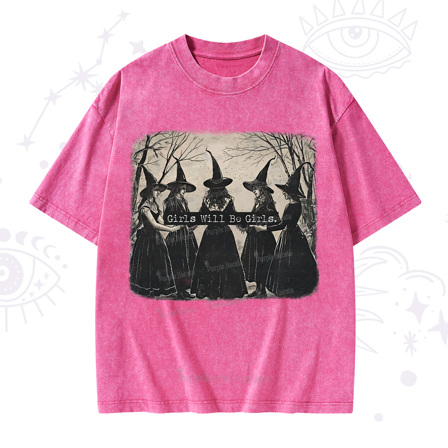 Purplehecate Girls Will Be Girls Witch Washed T-Shirt
