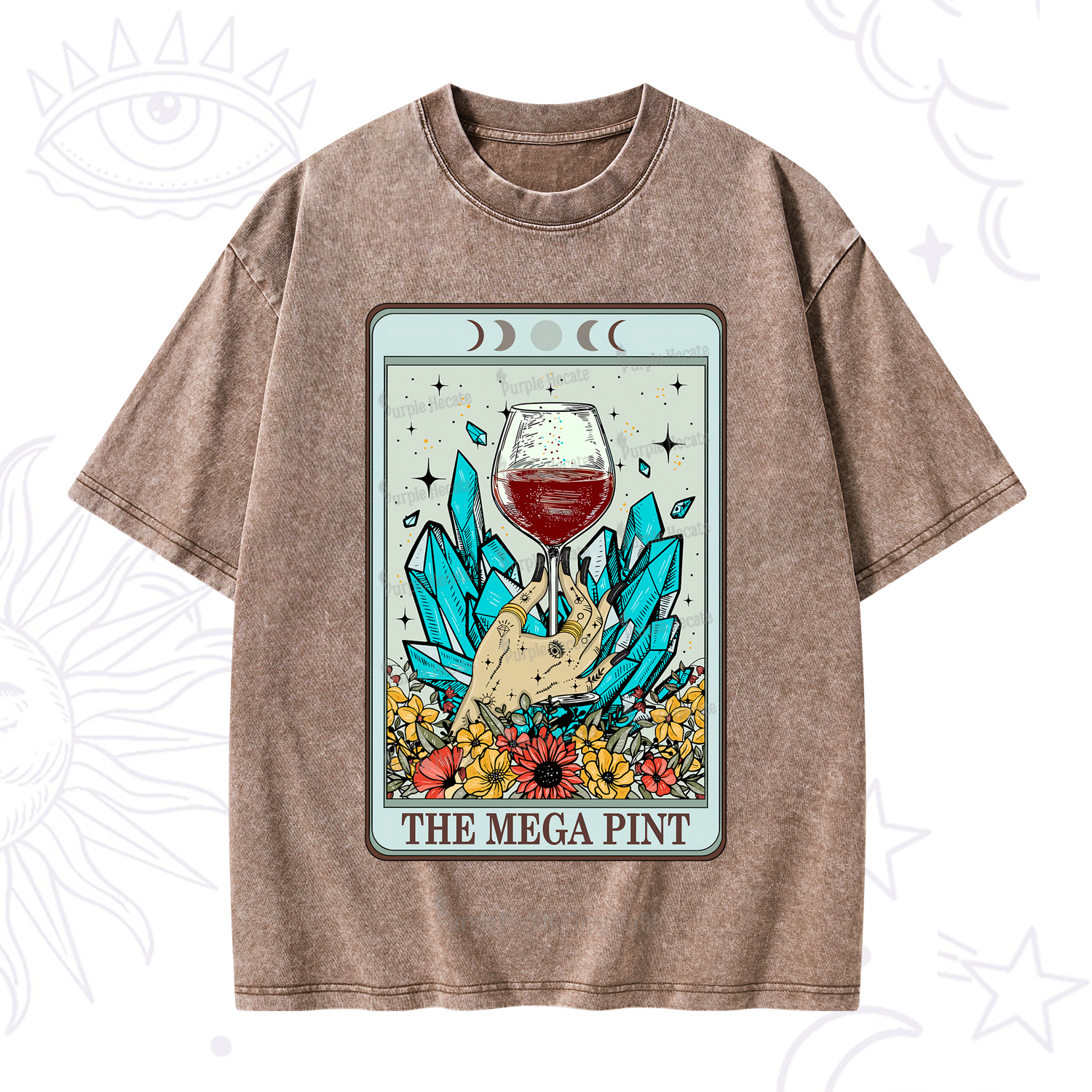 Purplehecate The Mega Pint Tarot Washed T-Shirt