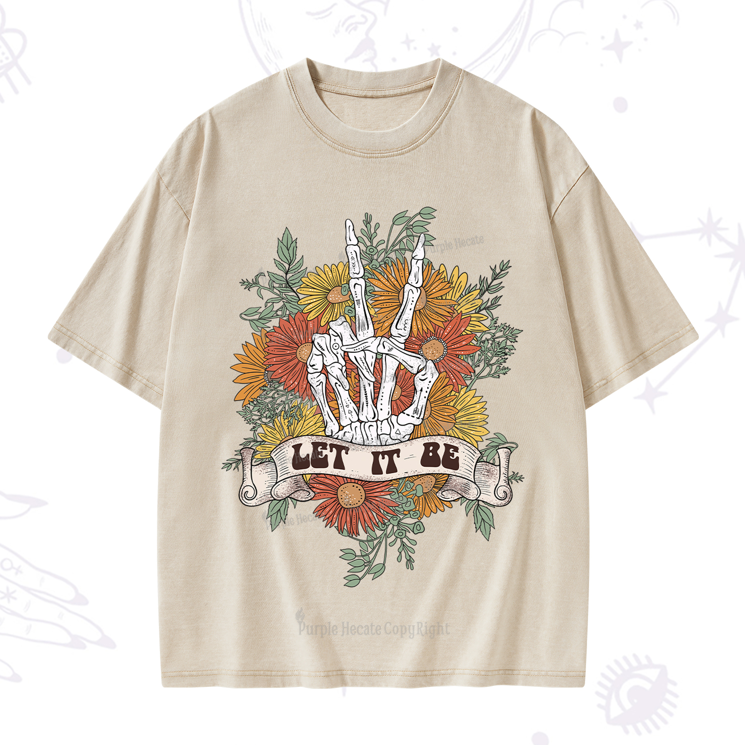 Purplehecate Letting Go Bravely Washed T-Shirt