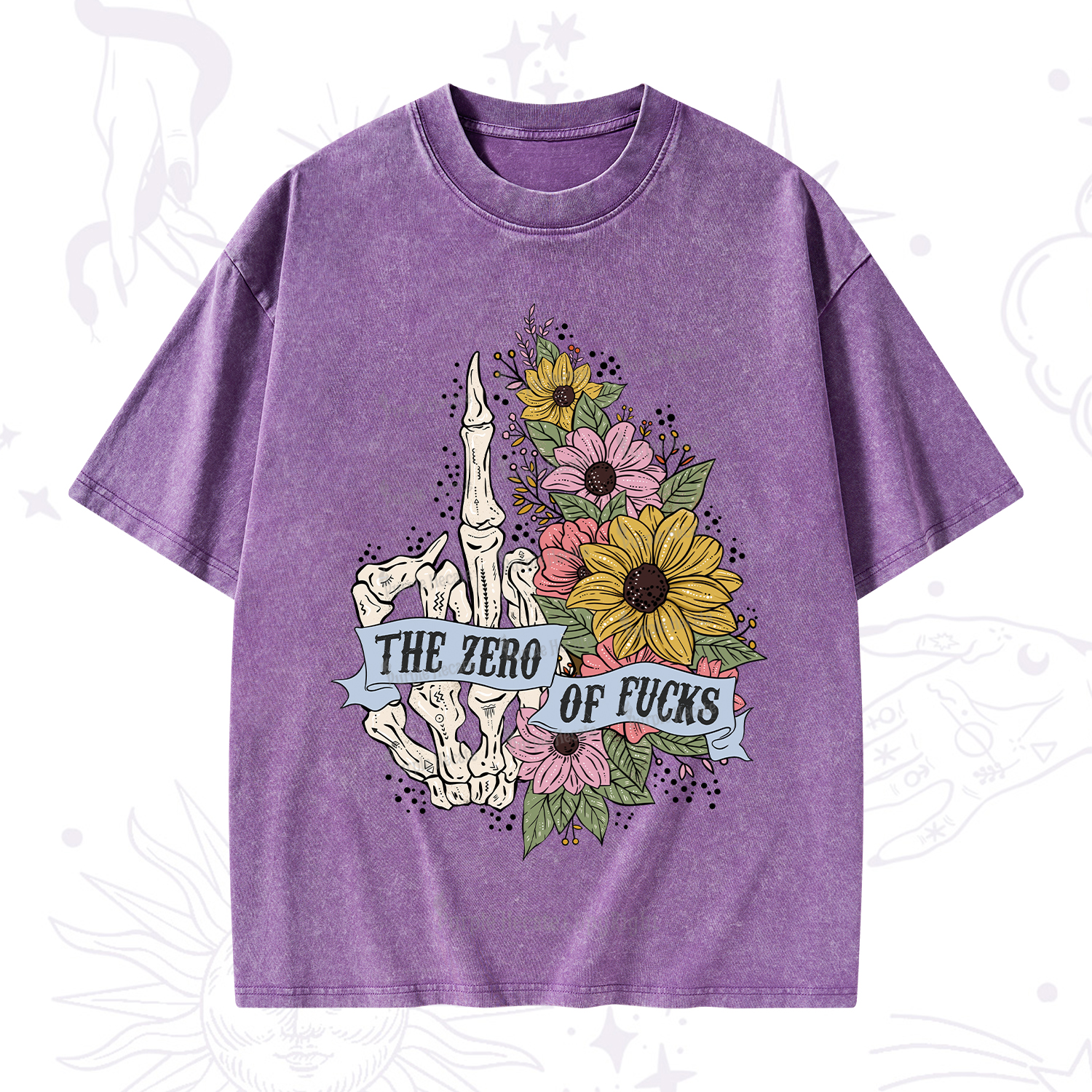 Purplehecate The Zero Of Fucks Washed T-Shirt