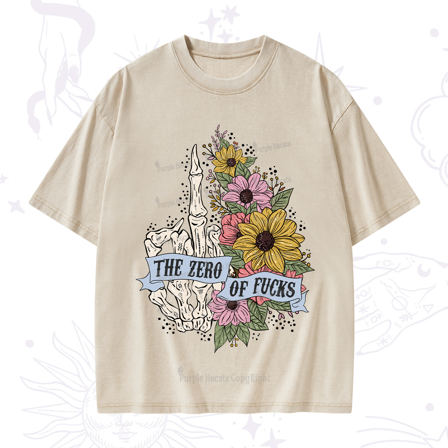 Purplehecate The Zero Of Fucks Washed T-Shirt