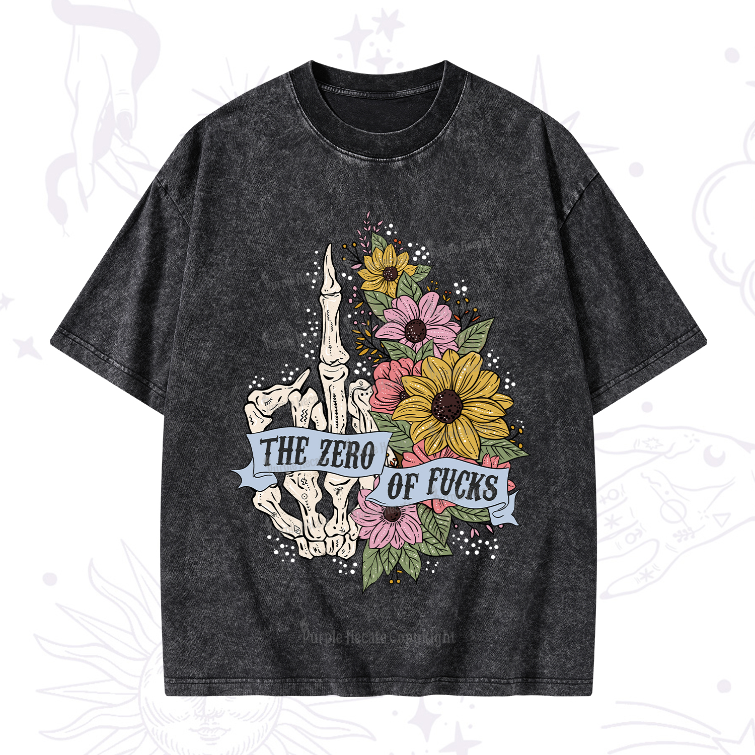 Purplehecate The Zero Of Fucks Washed T-Shirt