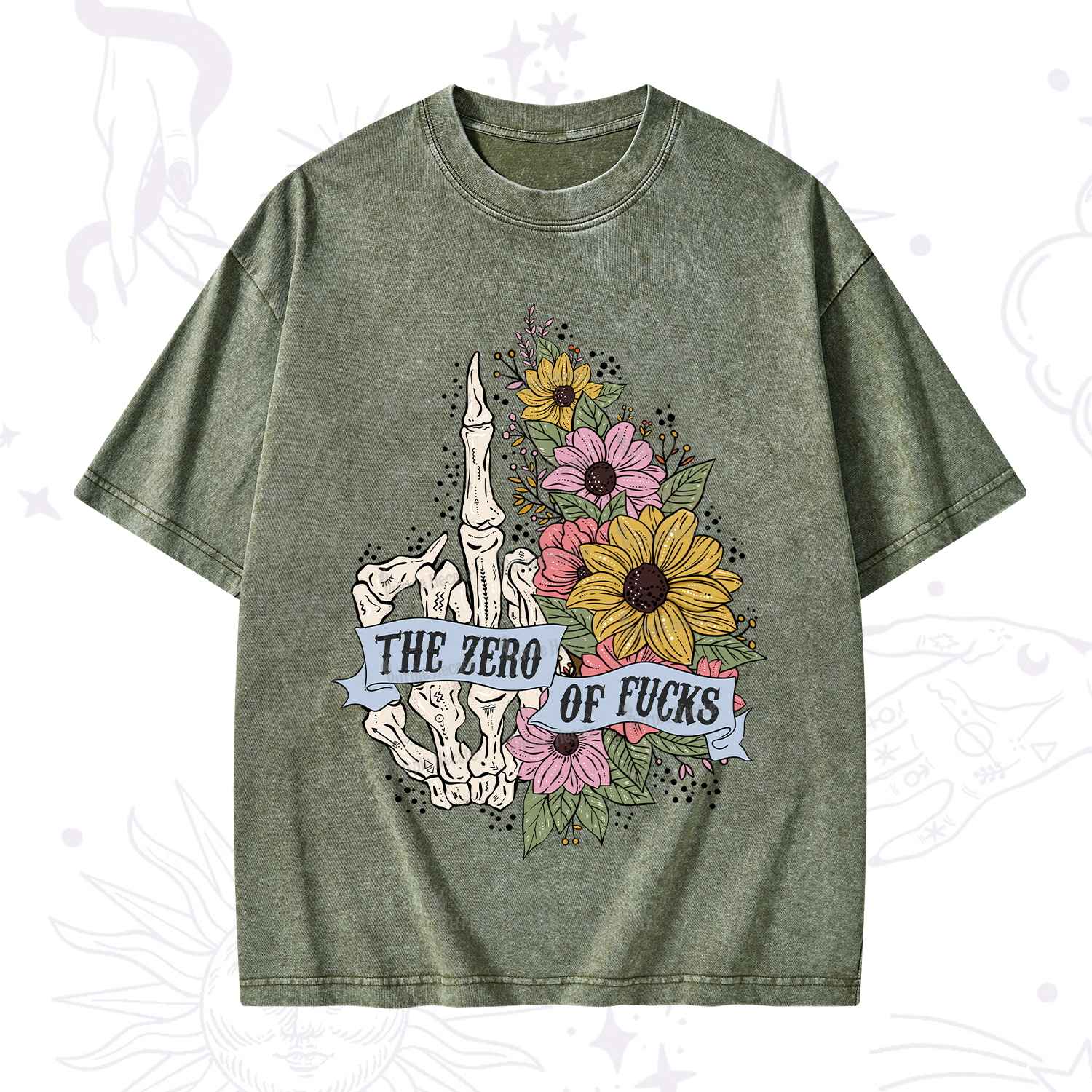 Purplehecate The Zero Of Fucks Washed T-Shirt