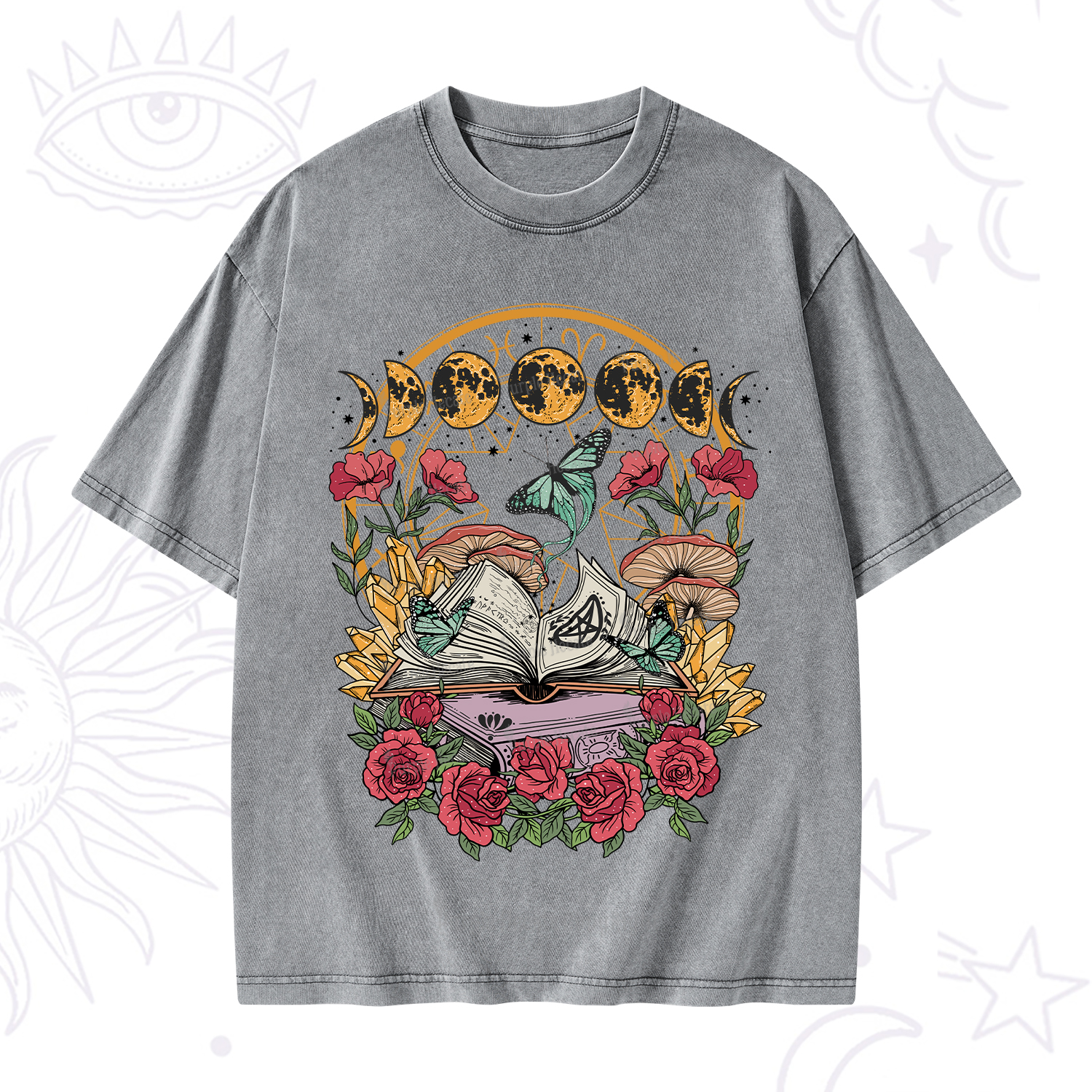 Purplehecate Witchy Book Washed T-Shirt