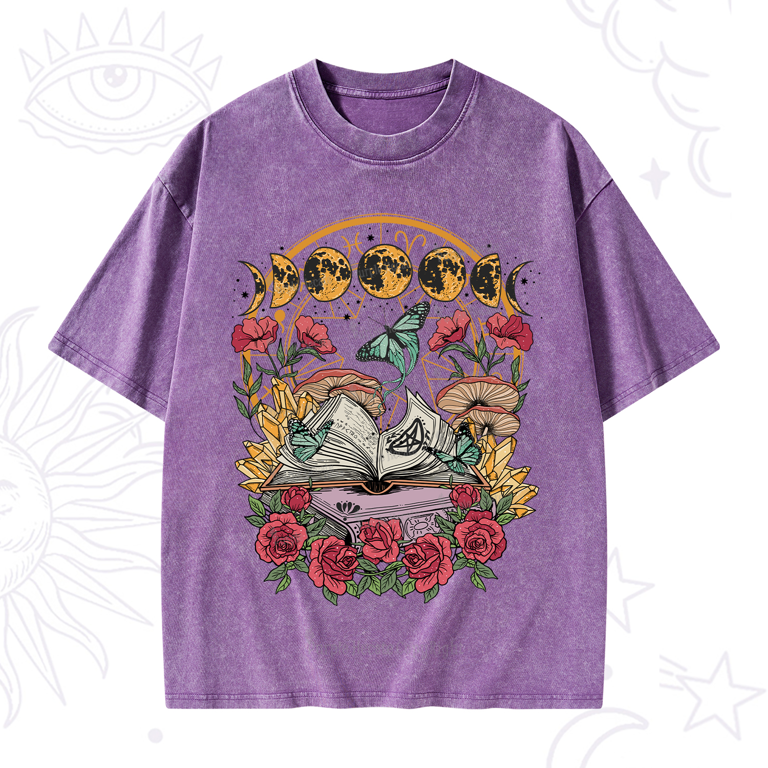 Purplehecate Witchy Book Washed T-Shirt