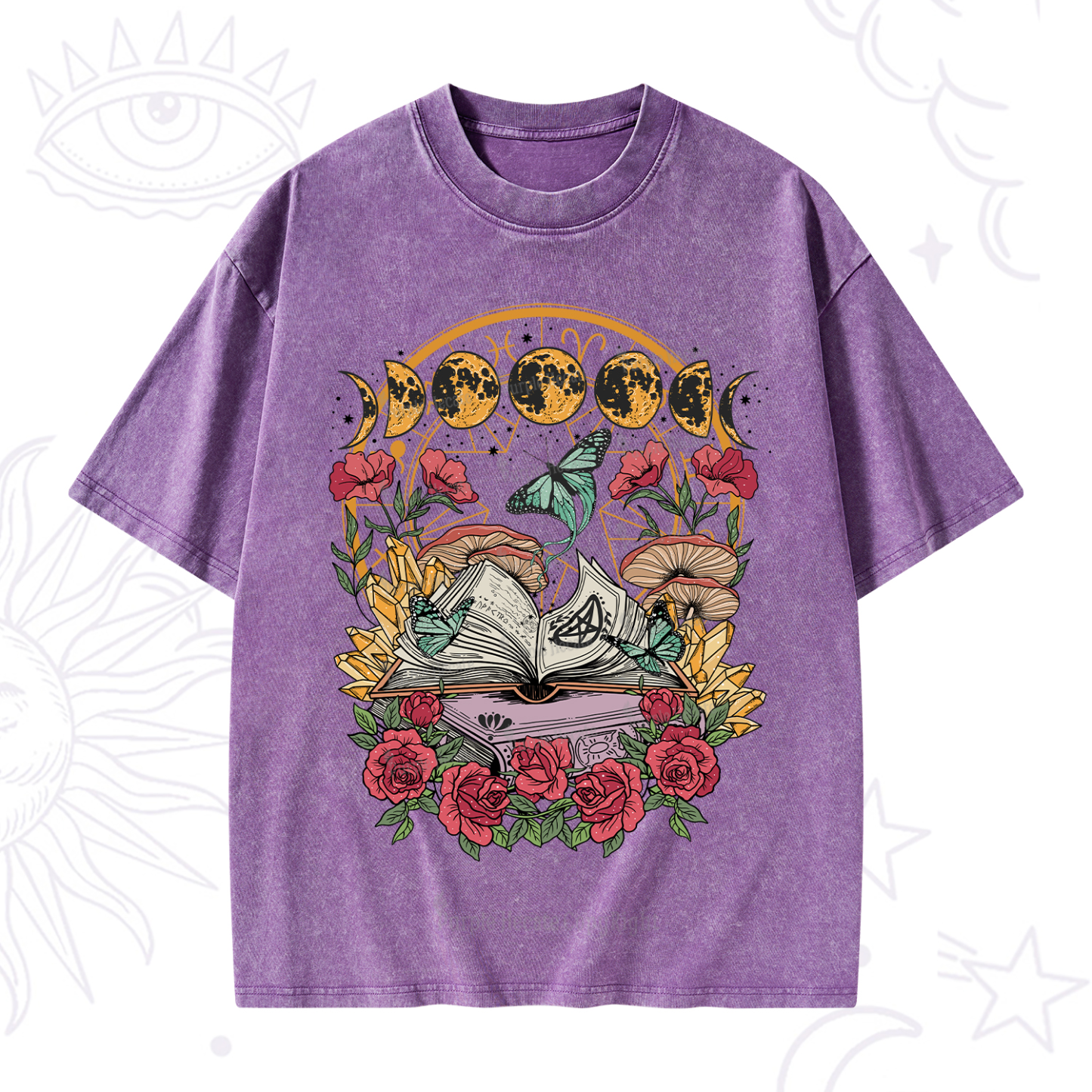 Purplehecate Witchy Book Washed T-Shirt
