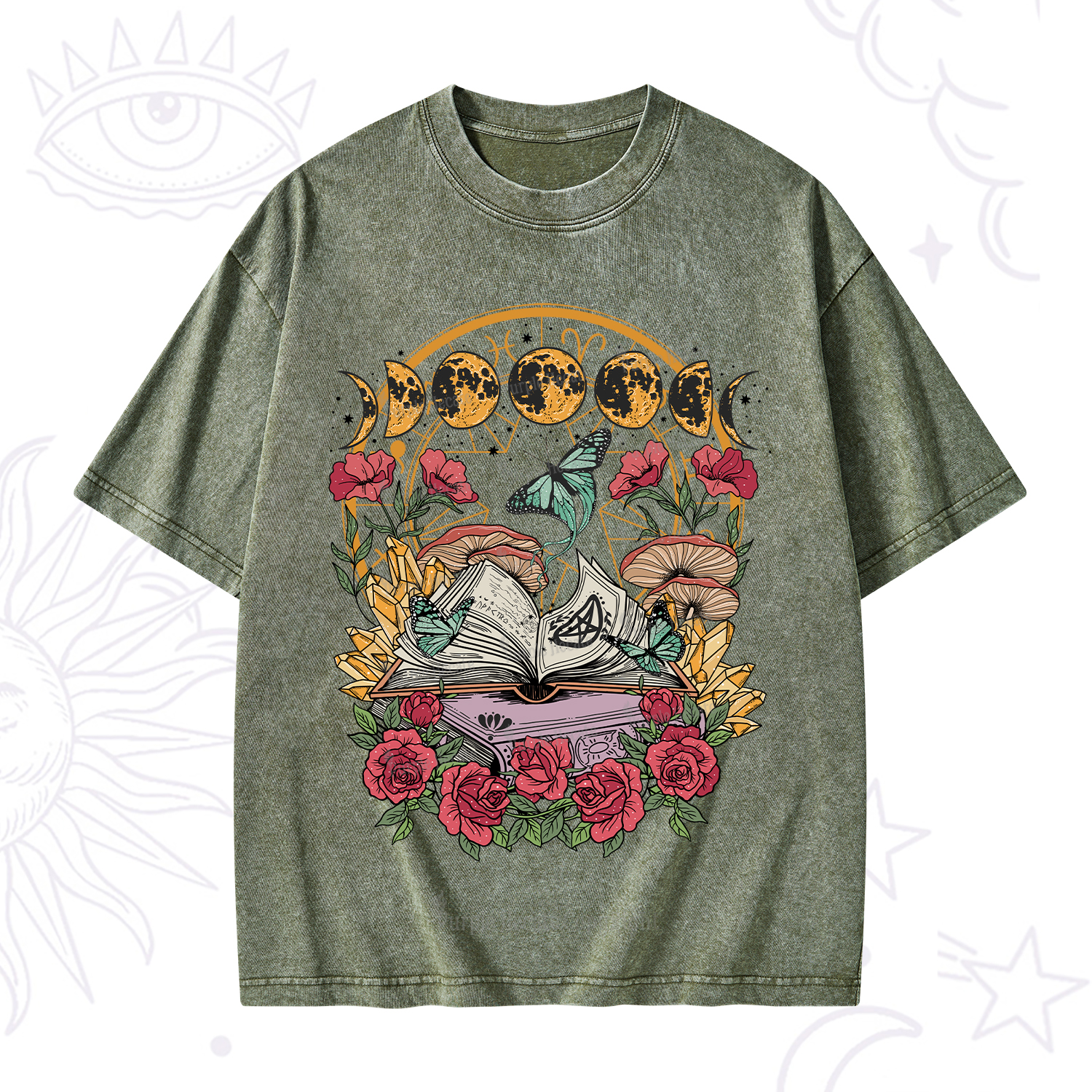 Purplehecate Witchy Book Washed T-Shirt