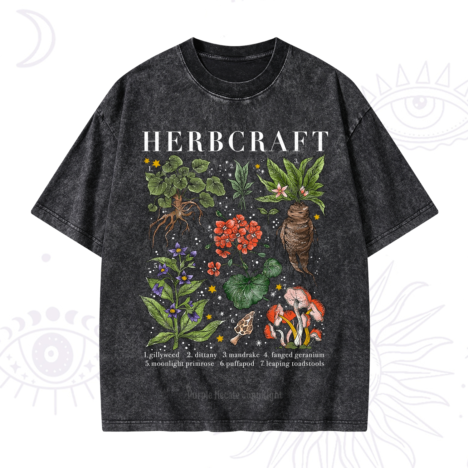 Purplehecate Magical Herbcraft Washed T-Shirt