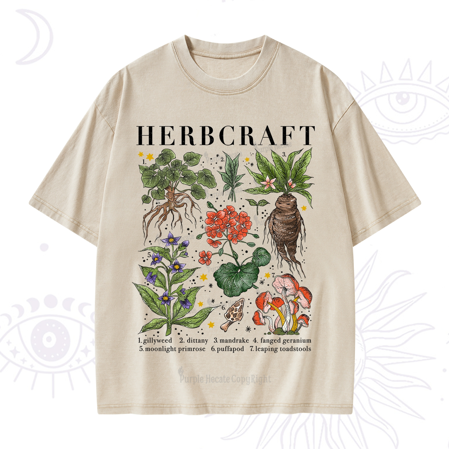 Purplehecate Magical Herbcraft Washed T-Shirt