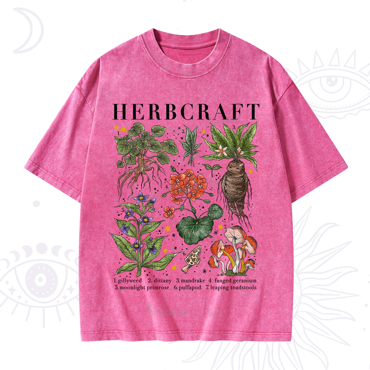 Purplehecate Magical Herbcraft Washed T-Shirt