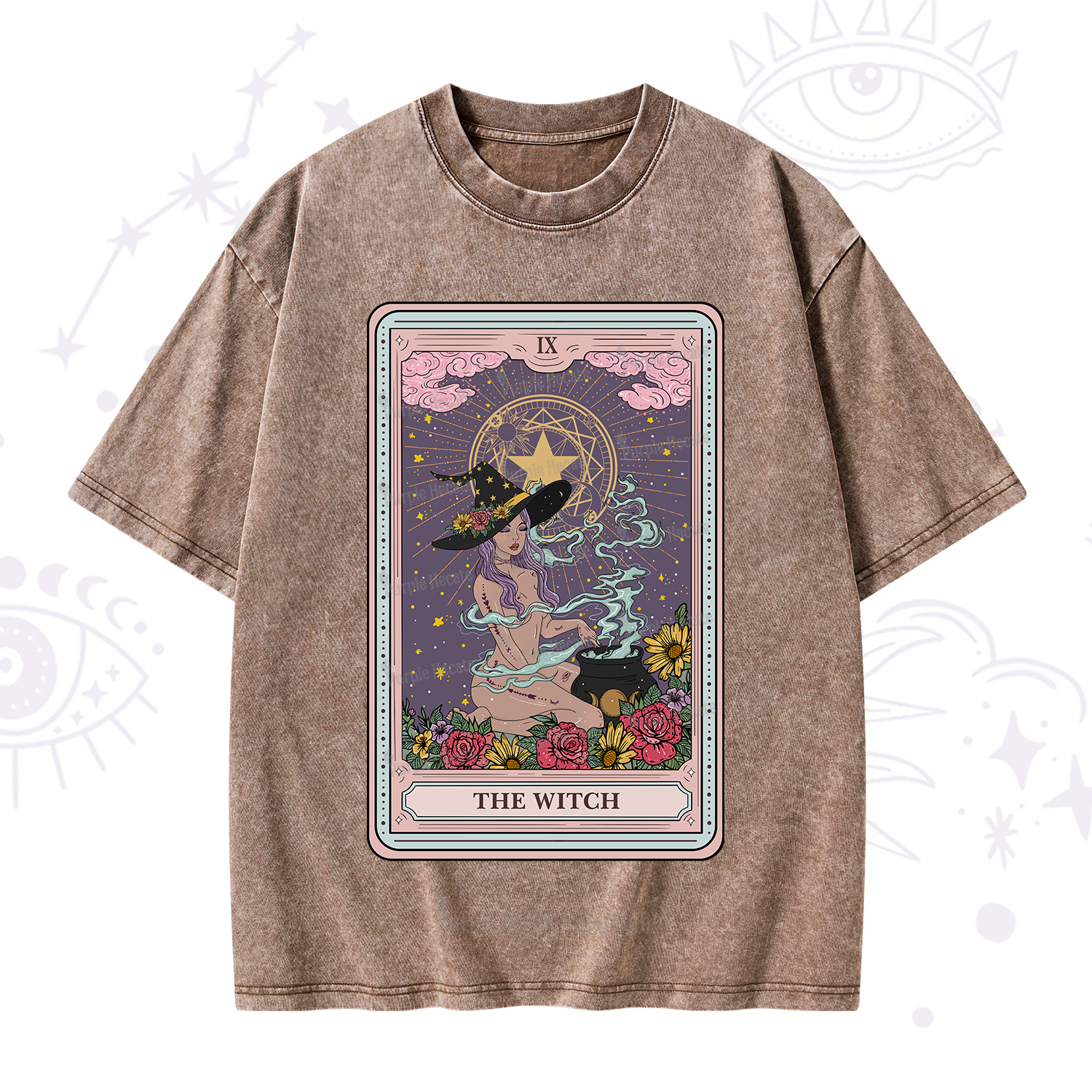 Purplehecate The Witch Tarot Washed T-Shirt