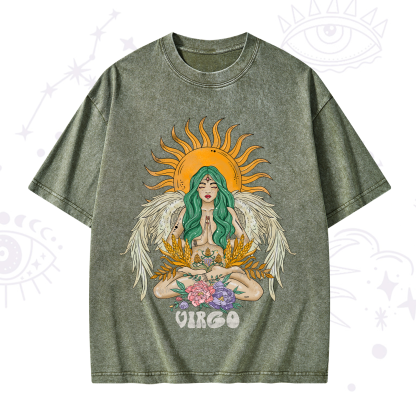 Purplehecate Sun Guardian Of Virgo Zodiac Washed T-Shirt