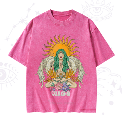 Purplehecate Sun Guardian Of Virgo Zodiac Washed T-Shirt