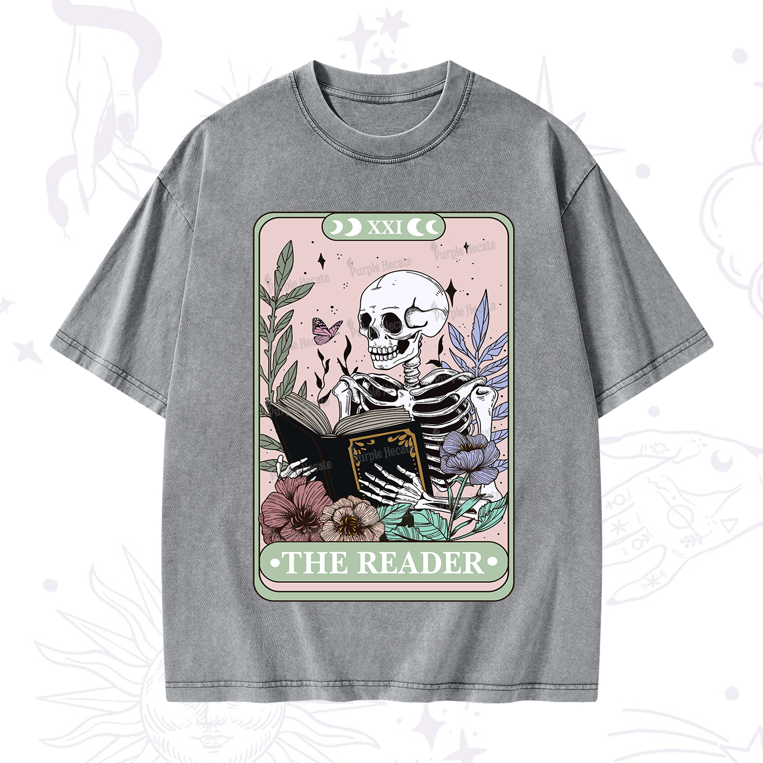 Purplehecate The Reader's Tarot Washed T-Shirt