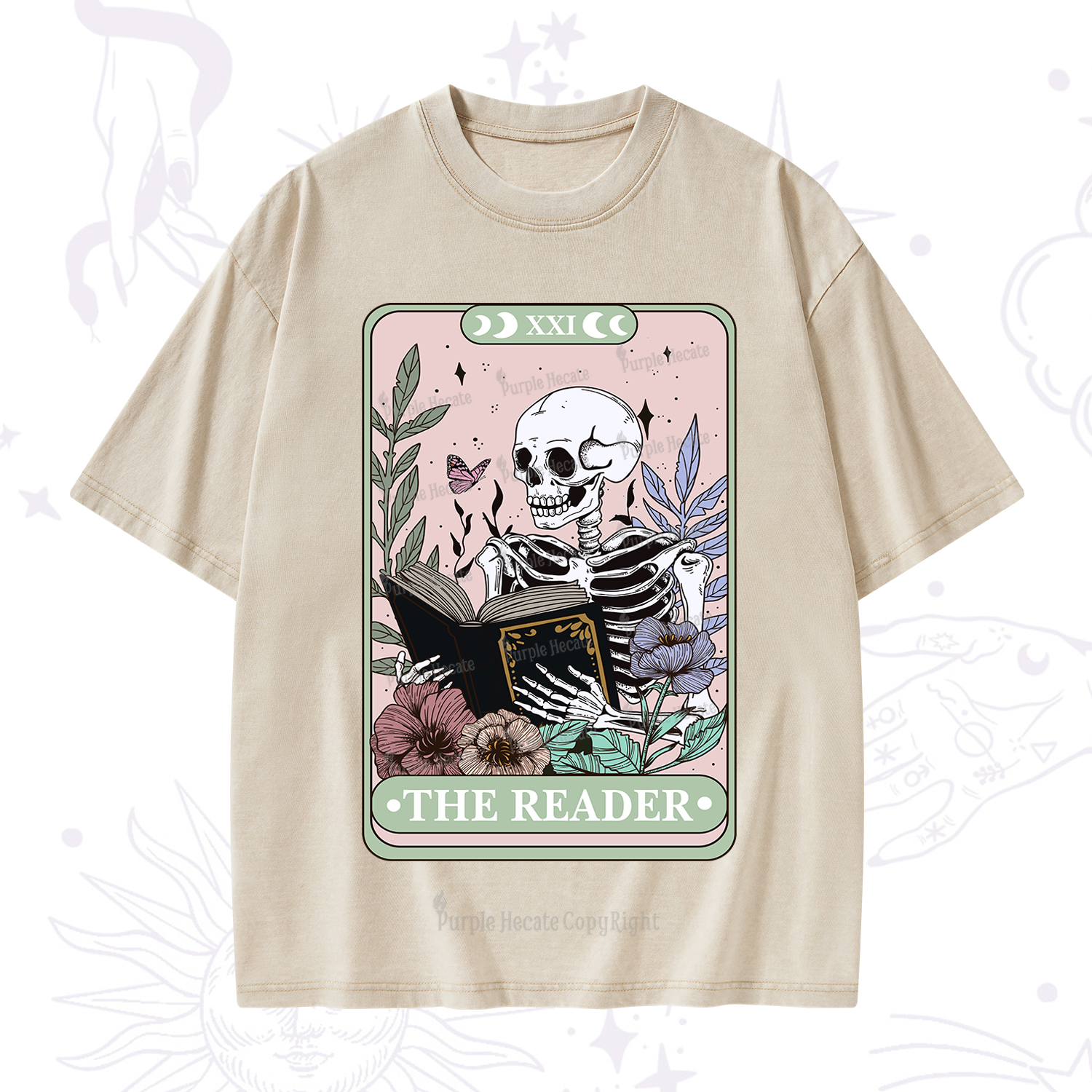 Purplehecate The Reader's Tarot Washed T-Shirt