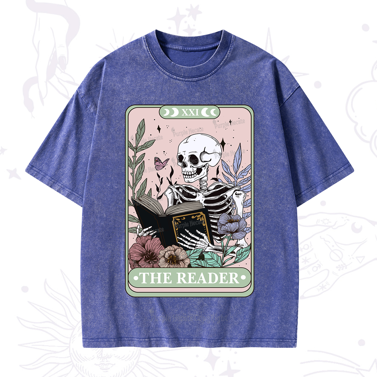 Purplehecate The Reader's Tarot Washed T-Shirt