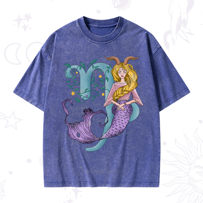 Purplehecate Capricorn In Astrology Zodiac Washed T-Shirt