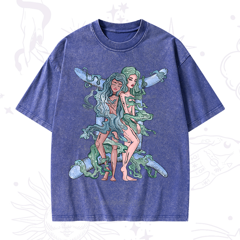 Purplehecate Gemini In Astrology Zodiac Washed T-Shirt