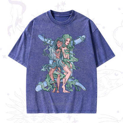 Purplehecate Gemini In Astrology Zodiac Washed T-Shirt
