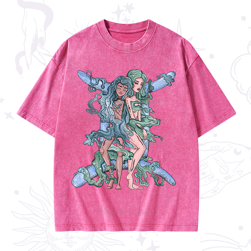 Purplehecate Gemini In Astrology Zodiac Washed T-Shirt