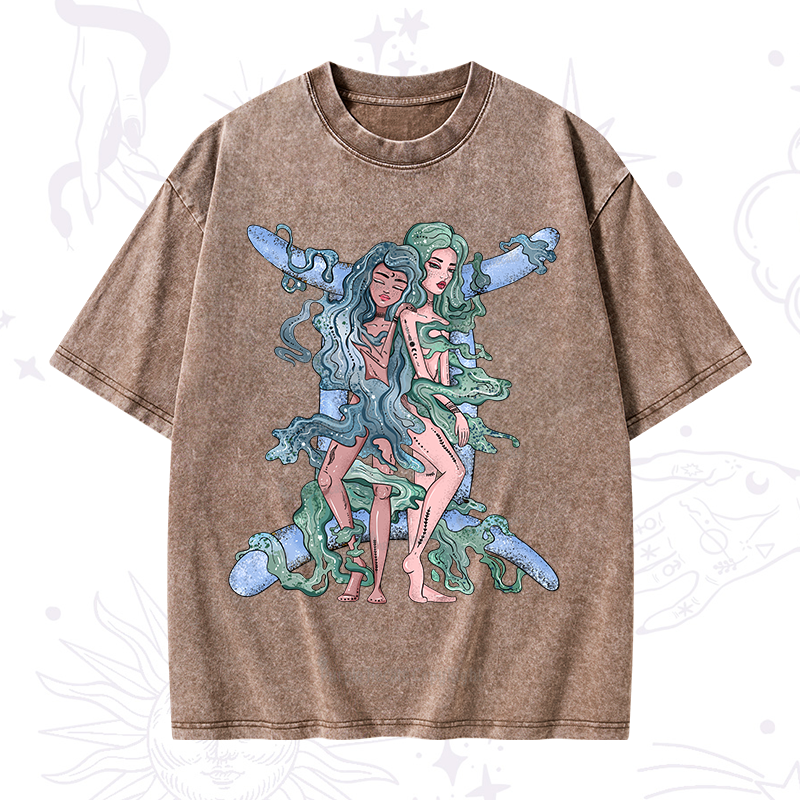 Purplehecate Gemini In Astrology Zodiac Washed T-Shirt