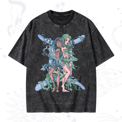 Purplehecate Gemini In Astrology Zodiac Washed T-Shirt