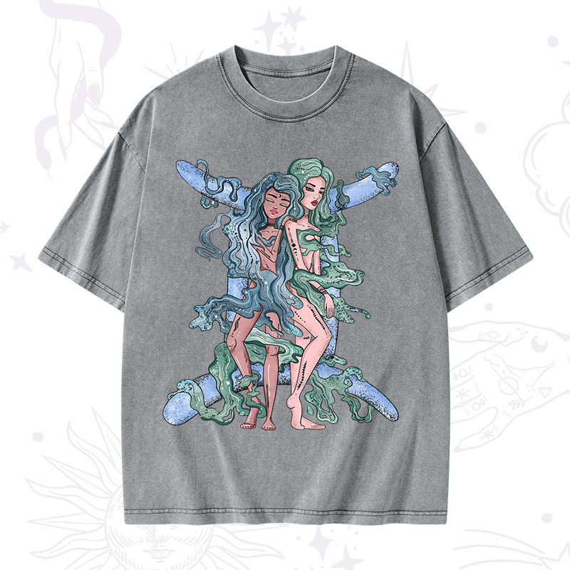 Purplehecate Gemini In Astrology Zodiac Washed T-Shirt